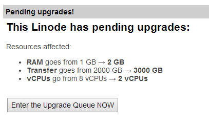 linode upgrade
