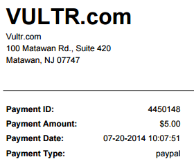 vultr first payment