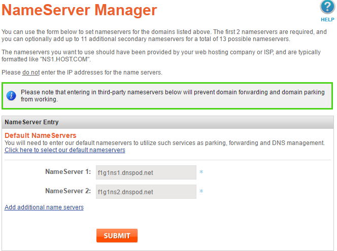 namesilo name servers dnspod